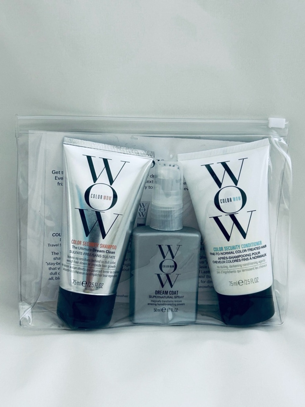 Color WOW Dream Smooth Travel Kit Shampoo Conditioner Dream Coat Spray 3pc Set